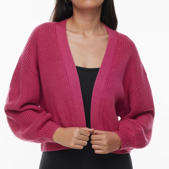 Aritzia Wilfred Free Unwind Italian Merino Wool Waist Cardigan M - Picture 2 of 8